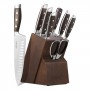 8pcs/Set Wood Handle Kitchen Knives Kitchen Cutting Tool Block Set With Sharpener 1.4116 Stainless Steel Blade Scissors