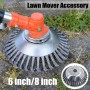 6/8 Inch Grass Trimmer Head Steel Brush Trimming Head Cutter Rotary Wheel Edge Mower Wire Weeding Head for Lawn Mower Part Tool