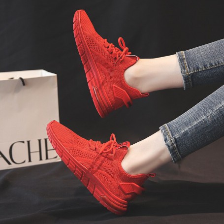 Sneakers Girl Candy Color Lightweight Casual Sport Running Shoes Breathable Knit Cool 6 Colors Trainers