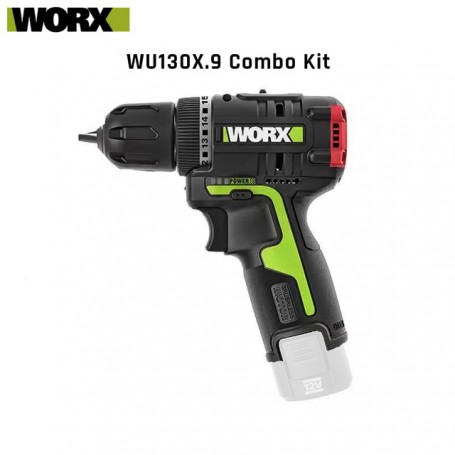 WORX WU130X Brushless Drill 40Nm12V Cordless Screwdriver 1800RPM Battery Capacity Indicator 2.0A Battery WU130 Upgrade Version