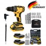 Rebellisch Germany 62 V 10 Ah Unlimited Excellence Series Metal Gearbox Double Cordless Drill + 27 Piece Set Power Tools Hammer