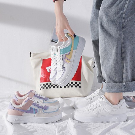 Vulcanized Shoes for Women Platform Casual Sport Shoes Little White Shoes High Top Fleece Street Shot Shoes College Flat Shoes