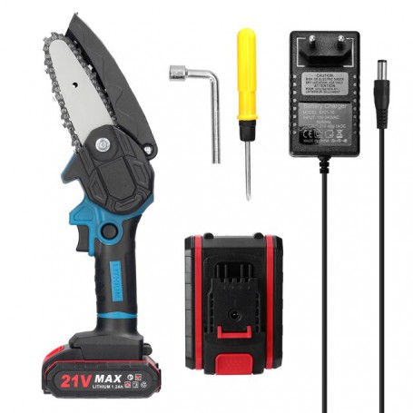 21V Portable Mini Electric Pruning Saw Rechargeable Small Wood Spliting Chainsaw Woodworking Tool for Garden Orchard Branch Clip