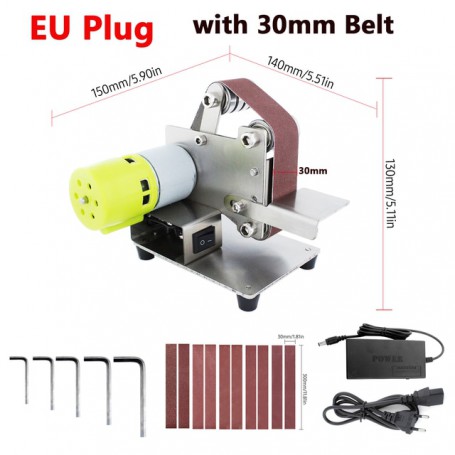 110V/220V Polishing Grinding Machine Cutter Edges Sharpener Multifunctional Grinder Mini Electric Belt Sander 7 speed Adjustable