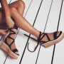 Summer Wedge Espadrilles Woman Sandals Open Toe Rome Shoes Gladiator Sandals Ladies Casual Lace Up Female Platform Sandals 35-43