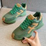 Sneakers Luxury Platform Shoes Plush Leisure Light Anti-slip Green Running Shoe