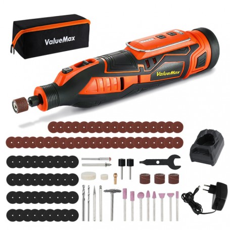 ValueMax 12V Li-lon Cordless Rotary Tools Kit for Home DIY Variable Speed Electric Carving Pen Power Tool with 101PC Accessories