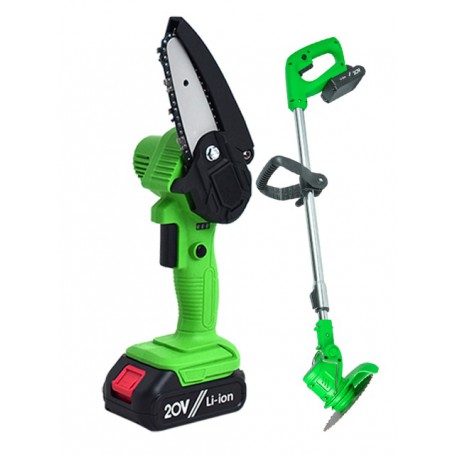 Electric Lawn Mower Grass Hedge TrImmer Rechargeable Mini Chain Saws Pruning Chainsaw 20V Li-ion Battery Garden Tools