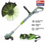 WORKPRO 20V Electric Lawn Mower 2000mAh Li-ion Cordless Grass Trimmer Auto Release String Cutter Pruning Garden Tool 20PC Blades
