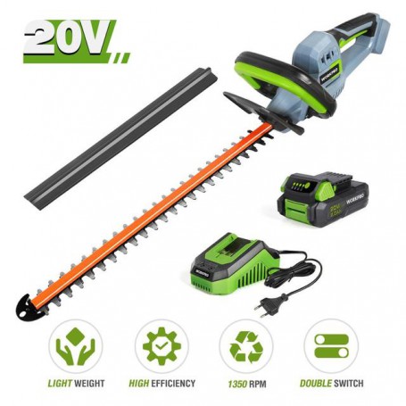 WORKPRO 18/20V Cordless Hedge Trimmer Electric Household Trimmer Pruning Saw Quick Charge Rechargeable Hedge Trimmer  For Garden