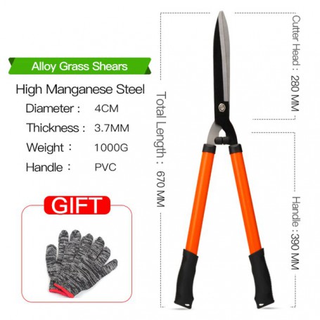 AIRAJ Garden Hedge Shears for Trimming Borders Boxwood and Bushes Hedge Clippers & Shears with Comfort Grip Handles Bush Cutter