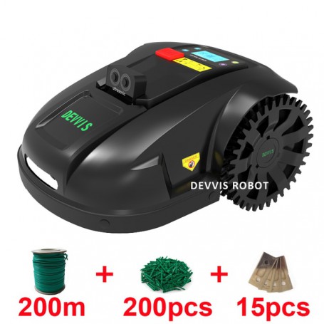 2022 New Coming DEVVIS Smart Robot Lawn Mower E1800U Updated With Ultrasonic Sensor,WiFi App,1800m2 Working Capacity,Subarea