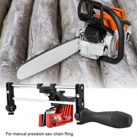 Manual Chain Sharpener Bar Mounted Chainsaw Sharpener Saw Chain Filing Guide Tool Handhold Grinding Guide Garden Tool