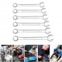 14PCS Key Ratchet Wrench Set 72 Tooth Gear Ring Torque Socket Wrench Set Metric Combination Ratchet Spanners Set Car Repair Tool
