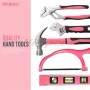 Hi-Spec Lady Household Repair Tool Set 30pc Manual Tools Woodworking Hand Tools With Screwdriver Plier In Pink Metal Tool Box