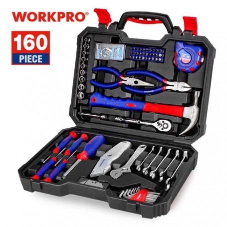 WORKPRO 160PC Tool Set Hand Tools for Daily Use Home Tool Set Househould Tool Kits Screwdriver Set Wrench Knife Pliers