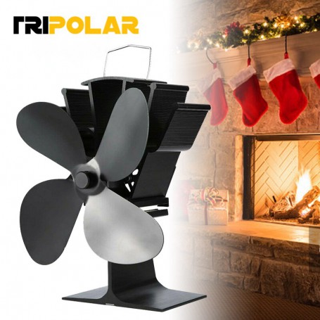 Thermal Power Fireplace Fan Heat Powered Wood Stove Fan for Wood/Log Burner /Fireplace Eco Friendly Four-leaf Fans