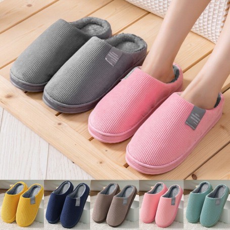 Slippers indoor Warm Plush Home Slipper Anti Slip Autumn Winter Shoes House Floor Soft Slient Slides for Bedroom