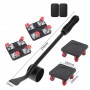 5Pcs/Set Furniture Transport Lifter Tool Set Furniture Mover Wheel Bar Roller Device Household Heavy Stuffs Moving Hand Tools
