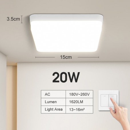Ceiling Lamps Modern Led Ceiling Light Remote Control Dimmable 85-265V Square LED Ceiling Light For Living Room Bedroom Closets