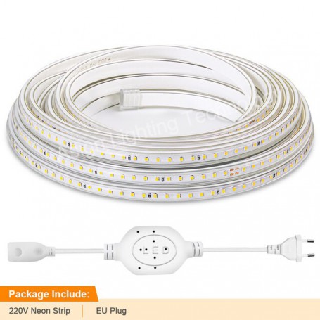 220V LED Strip 2835 120LEDs/m Dimmable Flexible LED Tape Light Outdoor IP67 Waterproof  LED Ribbon Light for Home Decoration