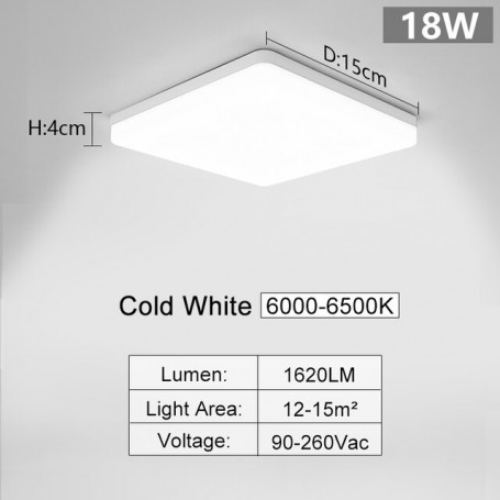 Ultra-thin Square Led Ceiling Lamp for Bedroom Lighting Easy installation Wide-Usage 48W 36W 24W 18W Living Room Ceiling Light
