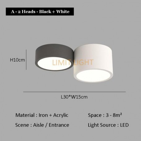 Modern Combination Round Ceiling Light Bedroom Living Room Kitchen Corridor Black White LED Ceiling Lamp Indoor Decor Lighting