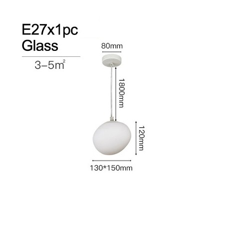 Cobblestone Pendant lamps Dining Room Stone Glass Modern Pendant Light Led White Irregular Glass ball Restaurant Hanging Light