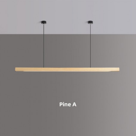 Minimalist Dining Room Wood Pendant Lights Modern LED Long Dining Table Living Room Bar Nordic Office Hanging Lamp