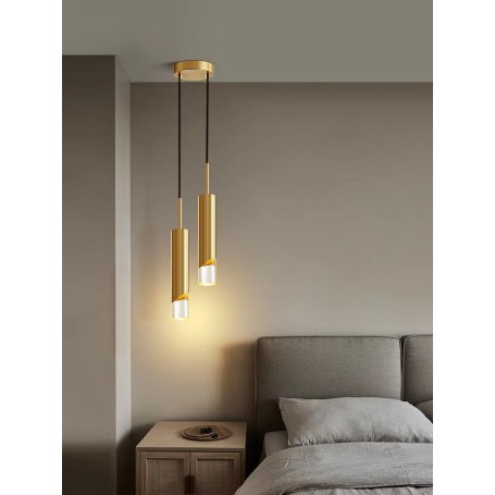 Bedroom Bedside Led Pendant lights Brass black tube drop light Kitchen Island Dining Room Shop Bar Counter Decor lamp