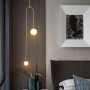 Nordic bedroom bedside restaurant pendant lamp bar simple living room background wall led creative glass ball brass lamp