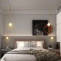 Nordic bedroom bedside restaurant pendant lamp bar simple living room background wall led creative glass ball brass lamp