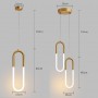 Brass Single double head Nordic bedside Long-line hanging lamp Modern creative U-shaped tube 360 degree LED pendant lights