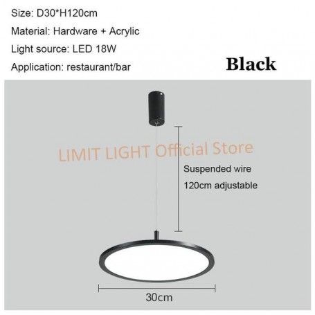 Creative Disc LED Black White Pendant Lights Modern Simple Restaurant Bar Cafe Living Room Bedroom Ultra-Thin Round Hanging Lamp