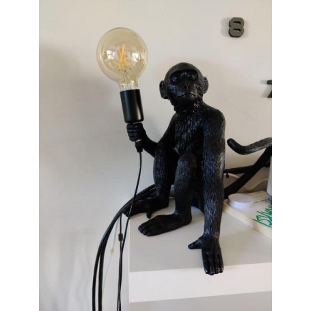 European Resin Black White Monkey Lamp Standing Lamp Creative Personality Study Kids Bedroom Hanging Light Fixture