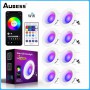 Wireless Wifi Smart LED Downlight RGB Dimmable Lamp Smart Home Spotlight Light 9W Time Delay Switch Ceiling Lamp Round RGB Light