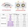 Dimmable LED Single/Double Downlight Adjustable Angle Living Room Bedroom Kitchen Ceiling Light 5W/7W/12W/15W.