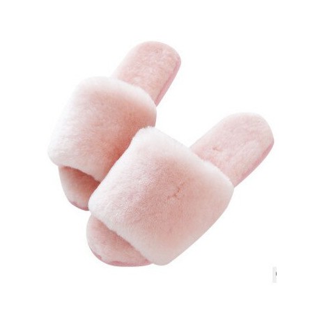 New high quality sheepskin house slippers with non-slip sole winter ladies indoor wool slippers fur ladies house shoes