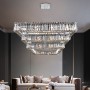 Luxury living room crystal chandelier modern design chrome hanging light fixture round square bedroom led lamp