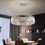 Luxury living room crystal chandelier modern design chrome hanging light fixture round square bedroom led lamp