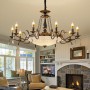 America Chandeliers Lamp Lustres Modern Living Dining Room Hotel Indoor Led Lights Decoration Wrought Iron Chandeliers Lighting