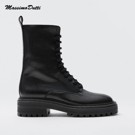 England High Street Vintage Side Of Zipper Cowhide Ankle Boot Winter Boots Women Shoes Woman Botas Mujer Shoes Female