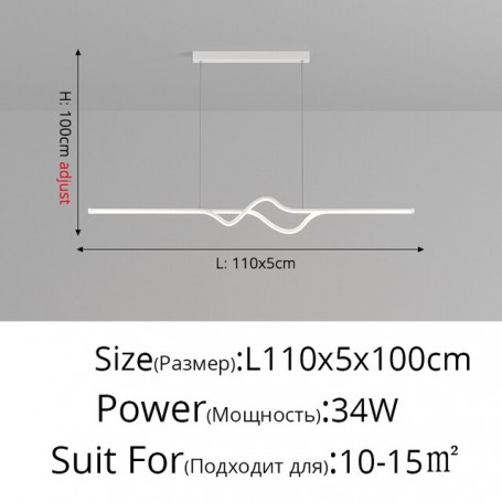 Nordic Simple Led Long Chandeliers For Living Room Bedroom Dining Table Chandelier Home Indoor Decor Lights Dimmable With Remote