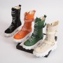 2021 Spring and Autumn New British style Martin boots Mid-tube women's boots Breathable and non-slip High State Knight Boots