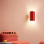 Italian designer wall lamp modern living room creative rotating art hotel exhibition hall wall lamp bedroom bedside lamp red/whi