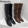 2022 Winter Women Long Boots Fashion Round Toe Ladies Square Heel Knight Boots Casual High Quality Knee-high Boot Shoes