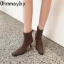 New Arrivals Women Ankle Boots Fashion Sliver Toe Ladies Eelgant Chelsea Booties High Quality Thin High heel Dress Pumps