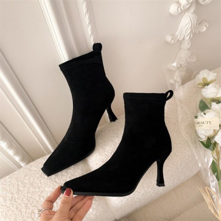 New Arrivals Women Ankle Boots Fashion Sliver Toe Ladies Eelgant Chelsea Booties High Quality Thin High heel Dress Pumps