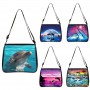 Dolphin Print Ladies HandbagsHandbag Fashion Eco Reusable  Shoulder Bag Woman Clutch Travel Storage Messenger Bags Tote Bag