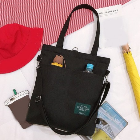 Women Canvas Shoulder Bag Letter Printing  Ladies Shopping Bags Cotton Cloth Fabric Grocery Handbags Tote Books Bag For Girls